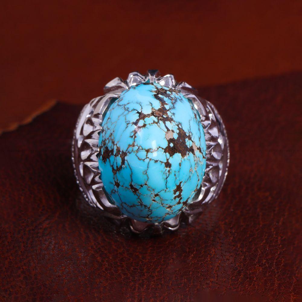 انگشتر فیروزه شجری مردانه کد 14203