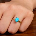 انگشتر فیروزه عجمی زنانه کد 14255