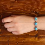 دستبند فیروزه زنانه کد 14260