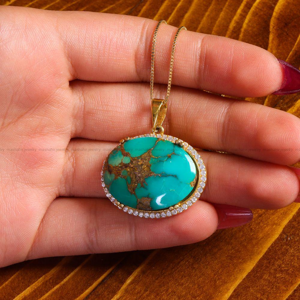 گردنبند فیروزه زنانه کد 14285