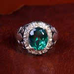 انگشتر توپاز سبز مردانه کد 14314