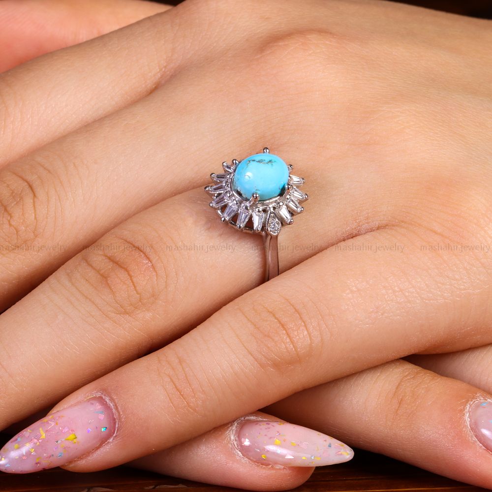 انگشتر فیروزه شجری زنانه کد 14334