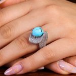 انگشتر فیروزه شجری زنانه کد 14336
