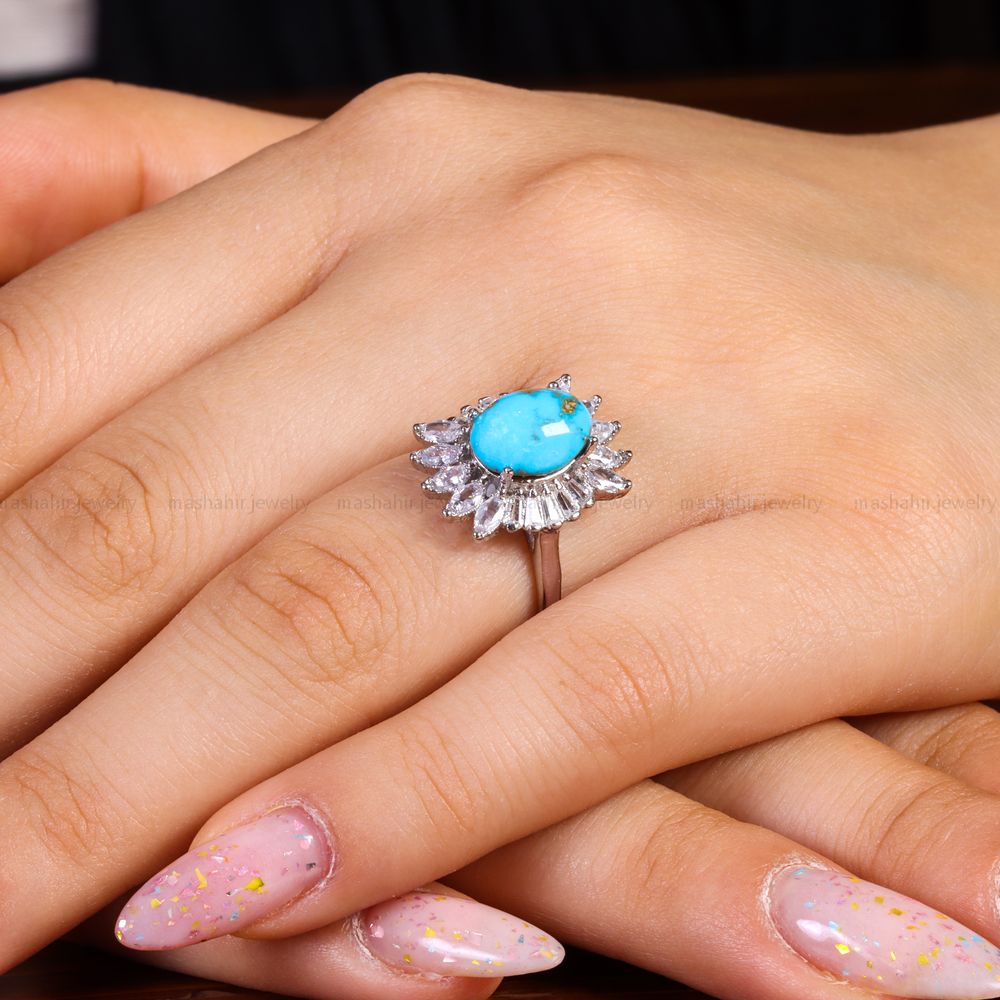 انگشتر فیروزه شجری زنانه کد 14339