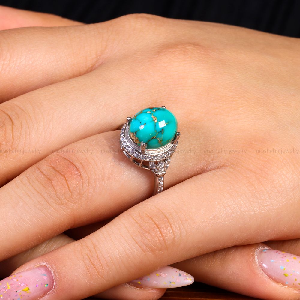 انگشتر فیروزه شجری زنانه کد 14351