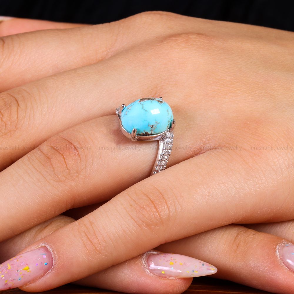 انگشتر فیروزه شجری زنانه کد 14352