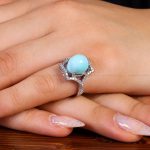 انگشتر فیروزه عجمی زنانه کد 14524