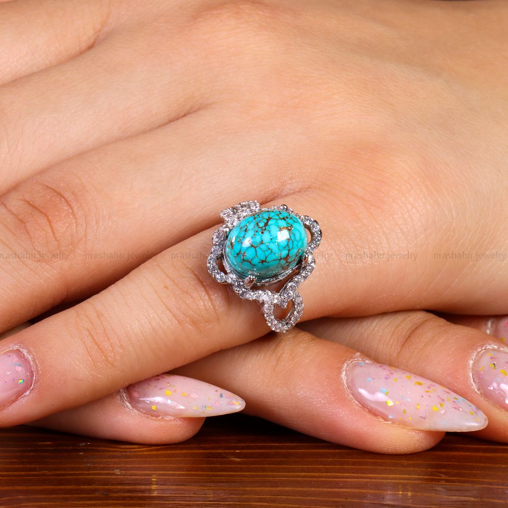 انگشتر فیروزه شجری زنانه کد 14525
