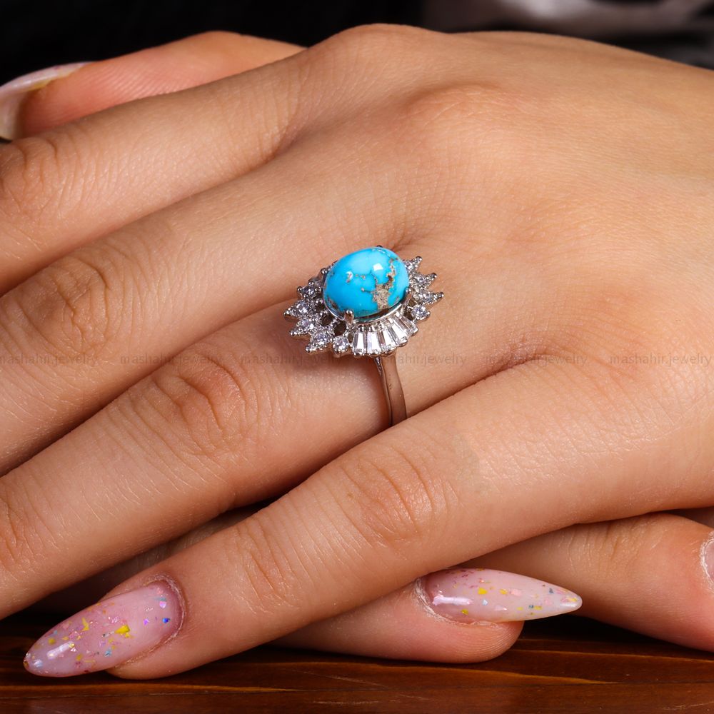 انگشتر فیروزه شجری زنانه کد 14531