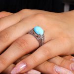 انگشتر فیروزه عجمی زنانه کد 14538