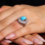 انگشتر فیروزه شجری زنانه کد 14542