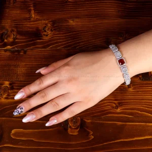 دستبند یاقوت سرخ سنتاتیک زنانه کد 14563