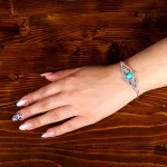 دستبند فیروزه زنانه کد 14566