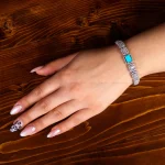 دستبند فیروزه زنانه کد 14571