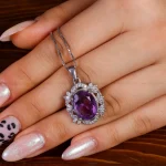 گردنبند آمیتیست زنانه کد 14585