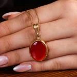 گردنبند عقیق زنانه کد 14593