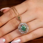 گردنبند زمرد زنانه کد 14595
