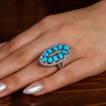 انگشتر فیروزه شجری زنانه کد 14598