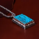 گردنبند فیروزه مردانه کد 14603