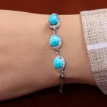 دستبند فیروزه زنانه کد 14610