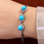 دستبند فیروزه زنانه کد 14613