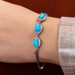 دستبند فیروزه زنانه کد 14617