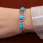 دستبند فیروزه زنانه کد 14619