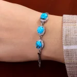 دستبند فیروزه زنانه کد 14620