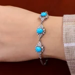 دستبند فیروزه زنانه کد 14622