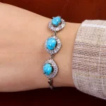 دستبند فیروزه زنانه کد 14623