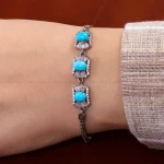 دستبند فیروزه زنانه کد 14626