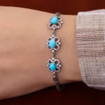 دستبند فیروزه زنانه کد 14627