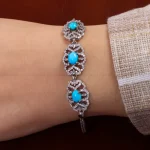 دستبند فیروزه زنانه کد 14631