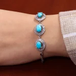 دستبند فیروزه زنانه کد 14633