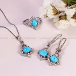 نیم ست فیروزه زنانه کد 14686