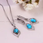 نیم ست فیروزه زنانه کد 14687