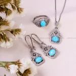 نیم ست فیروزه زنانه کد 14689