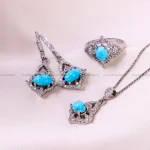 نیم ست فیروزه زنانه کد 14692