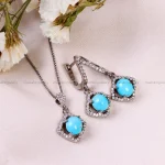 نیم ست فیروزه زنانه کد 14696