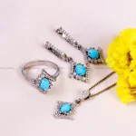 نیم ست فیروزه زنانه کد 14697