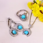 نیم ست فیروزه زنانه کد 14698