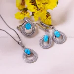 نیم ست فیروزه زنانه کد 14699