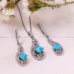 نیم ست فیروزه زنانه کد 14703