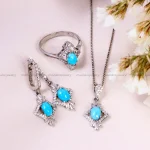 نیم ست فیروزه زنانه کد 14704