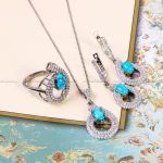 نیم ست فیروزه زنانه کد 14708