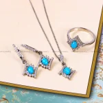 نیم ست فیروزه زنانه کد 14709