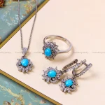 نیم ست فیروزه زنانه کد 14711