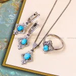 نیم ست فیروزه زنانه کد 14712