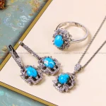 نیم ست فیروزه زنانه کد 14716