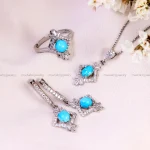 نیم ست فیروزه زنانه کد 14719